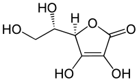 Ascorbinsaeure - Chemische Strukturformel