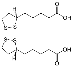 Alpha-Liponsäure - Chemische Strukturformel
