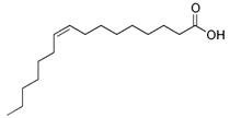 Palmitoleinsaeure - Chemische Strukturformel